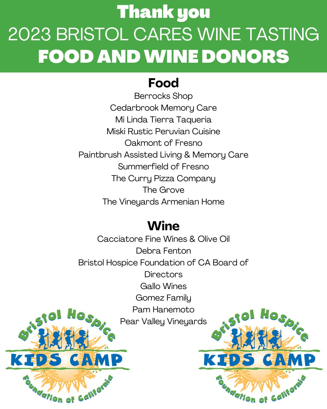 Thank you 2023 Bristol Cares Wine Tasting Sponsors (2)